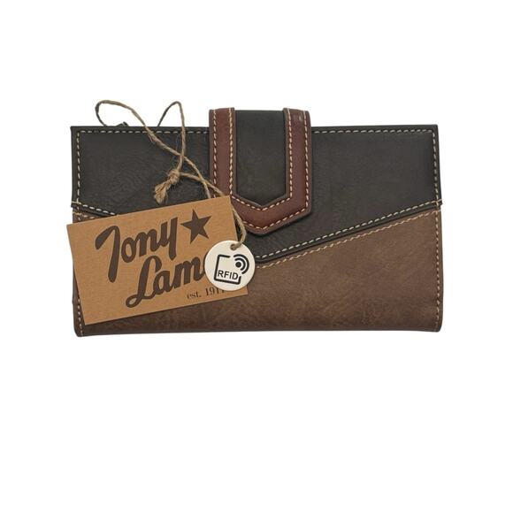 Tony Lama | Bags | Nwt Tony Lama 3tone Brown Magnetic Snap Credit Card ...